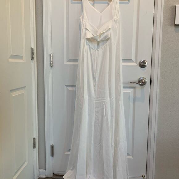 Lulus White Maxi Dress Sz L # 404 - Picture 2 of 9